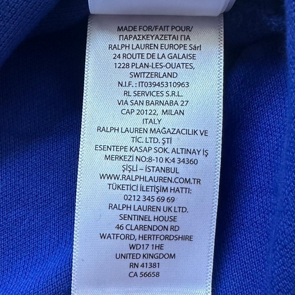 Ralph Lauren | Bear Polo Shirt | XXL | Classic Fit | Royal Blue | 100% Cotton - Picture 8 of 16